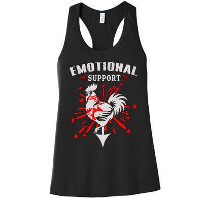 Emotional Support Chicken Emotional Support Cock Women's Racerback Tank