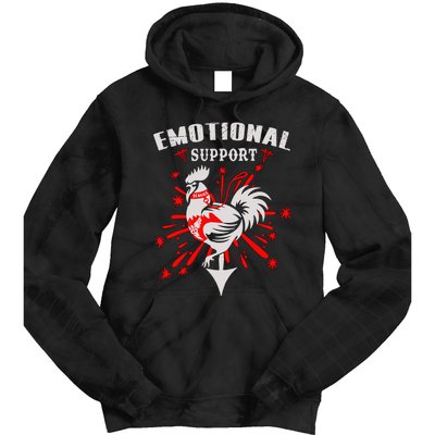 Emotional Support Chicken Emotional Support Cock Tie Dye Hoodie