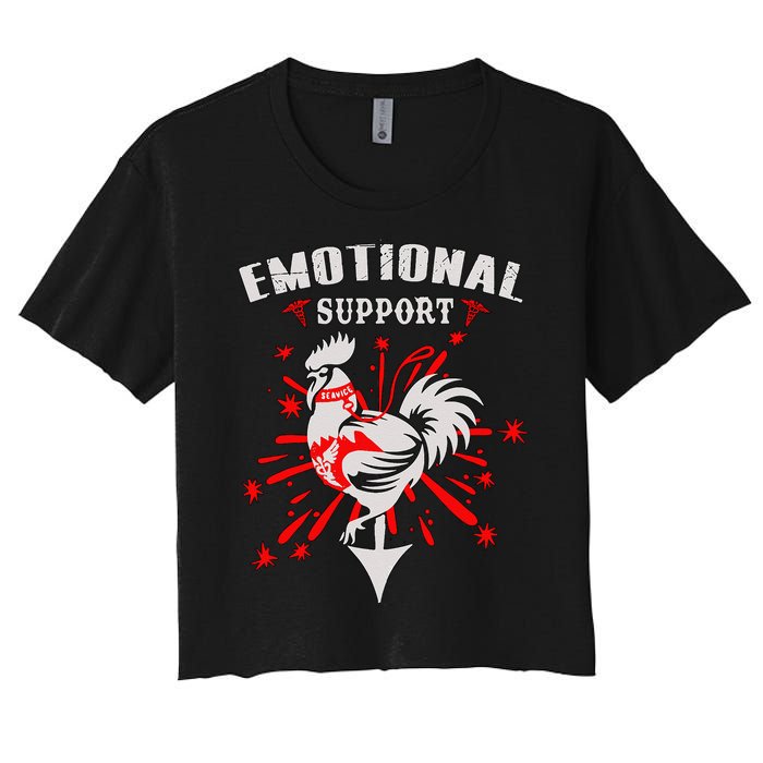 Emotional Support Chicken Emotional Support Cock Women's Crop Top Tee