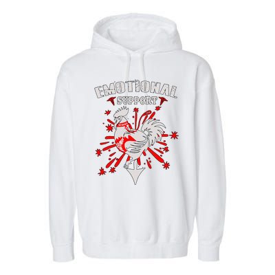 Emotional Support Chicken Emotional Support Cock Garment-Dyed Fleece Hoodie