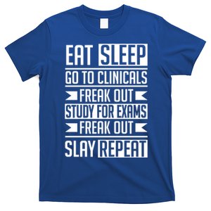 Eat Sleep Clinicals Repeat Funny Nursing School Gift T-Shirt