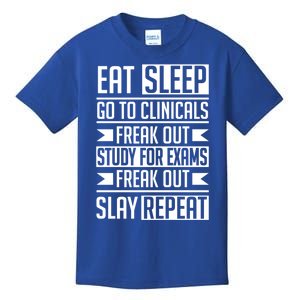 Eat Sleep Clinicals Repeat Funny Nursing School Gift Kids T-Shirt