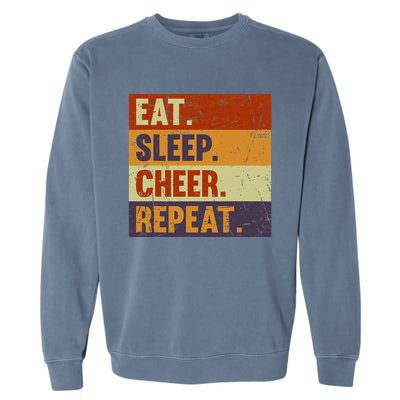 Eat Sleep Cheer Repeat Funny Cheerleading Cheerleader Cool Garment-Dyed Sweatshirt