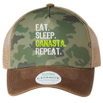 Eat Sleep Canasta Repeat Game Player Lover Funny Legacy Tie Dye Trucker Hat