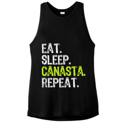Eat Sleep Canasta Repeat Game Player Lover Funny Ladies PosiCharge Tri-Blend Wicking Tank