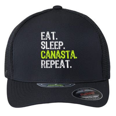 Eat Sleep Canasta Repeat Game Player Lover Funny Flexfit Unipanel Trucker Cap