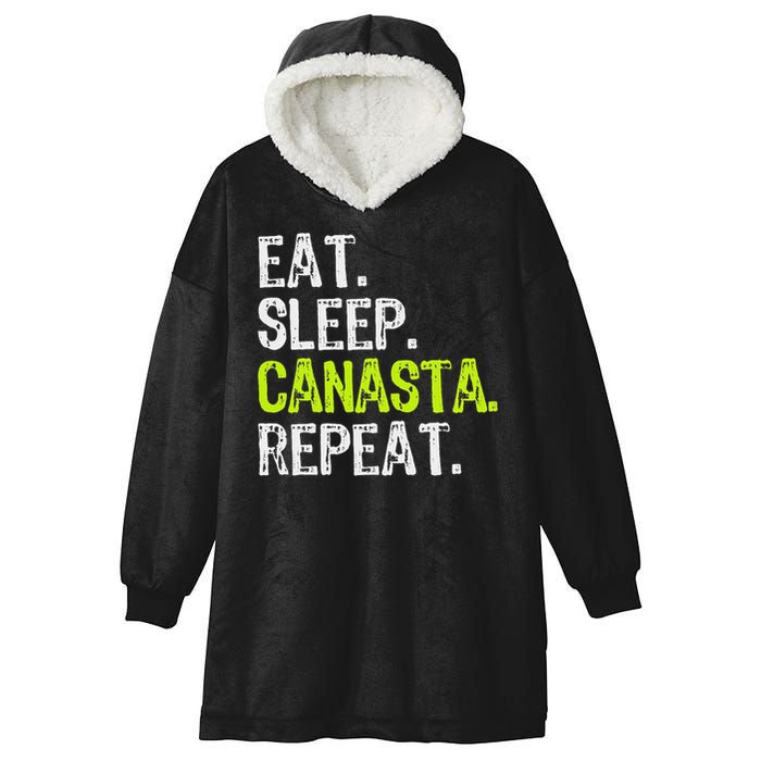 Eat Sleep Canasta Repeat Game Player Lover Funny Hooded Wearable Blanket