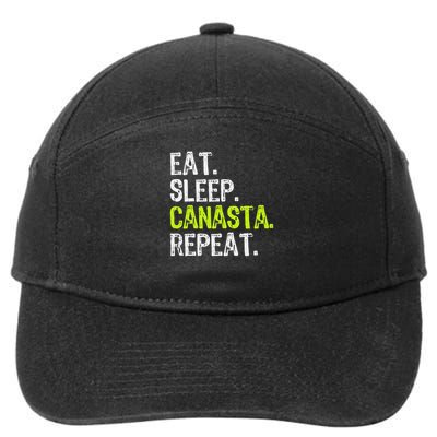 Eat Sleep Canasta Repeat Game Player Lover Funny 7-Panel Snapback Hat