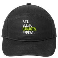 Eat Sleep Canasta Repeat Game Player Lover Funny 7-Panel Snapback Hat