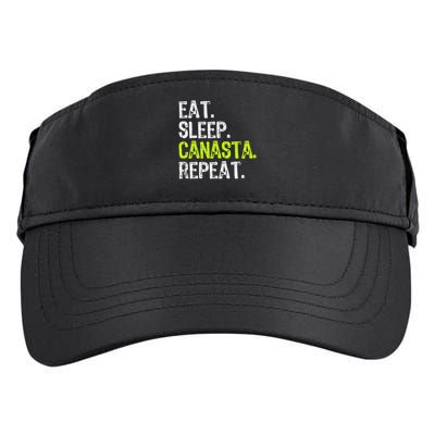Eat Sleep Canasta Repeat Game Player Lover Funny Adult Drive Performance Visor