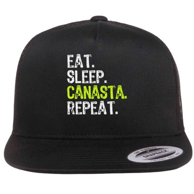 Eat Sleep Canasta Repeat Game Player Lover Funny Flatbill Hat