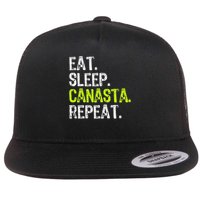 Eat Sleep Canasta Repeat Game Player Lover Funny Flatbill Hat