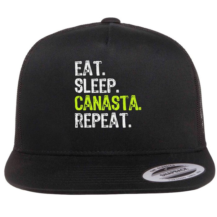 Eat Sleep Canasta Repeat Game Player Lover Funny Flatbill Hat