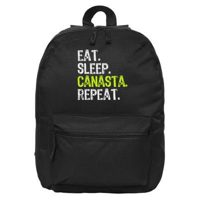 Eat Sleep Canasta Repeat Game Player Lover Funny 16 in Basic Backpack