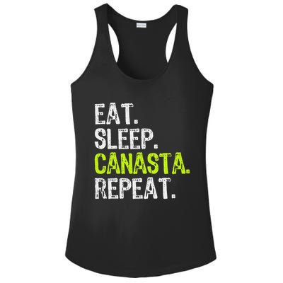 Eat Sleep Canasta Repeat Game Player Lover Funny Ladies PosiCharge Competitor Racerback Tank