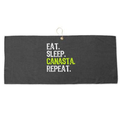 Eat Sleep Canasta Repeat Game Player Lover Funny Large Microfiber Waffle Golf Towel