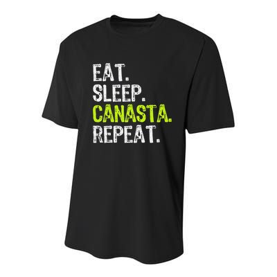 Eat Sleep Canasta Repeat Game Player Lover Funny Youth Performance Sprint T-Shirt