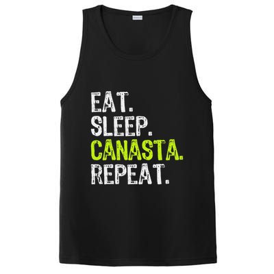 Eat Sleep Canasta Repeat Game Player Lover Funny PosiCharge Competitor Tank