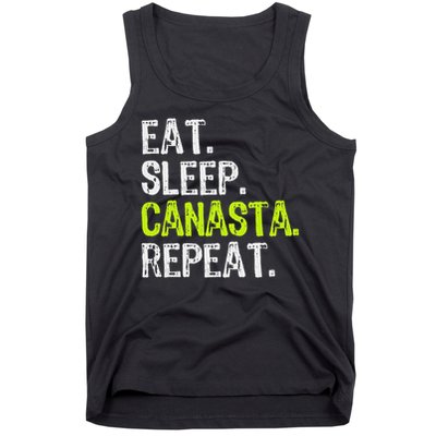 Eat Sleep Canasta Repeat Game Player Lover Funny Tank Top