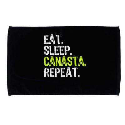 Eat Sleep Canasta Repeat Game Player Lover Funny Microfiber Hand Towel