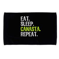 Eat Sleep Canasta Repeat Game Player Lover Funny Microfiber Hand Towel