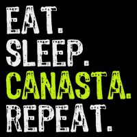 Eat Sleep Canasta Repeat Game Player Lover Funny Cropped Pullover Crew