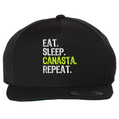 Eat Sleep Canasta Repeat Game Player Lover Funny Wool Snapback Cap