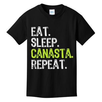 Eat Sleep Canasta Repeat Game Player Lover Funny Kids T-Shirt