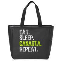 Eat Sleep Canasta Repeat Game Player Lover Funny Zip Tote Bag