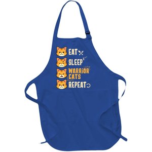 Eat Sleep Cat Warriors Repeat Cat Warrior Love Cats Great Gift Full-Length Apron With Pockets