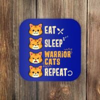 Eat Sleep Cat Warriors Repeat Cat Warrior Love Cats Great Gift Coaster