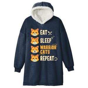 Eat Sleep Cat Warriors Repeat Cat Warrior Love Cats Great Gift Hooded Wearable Blanket