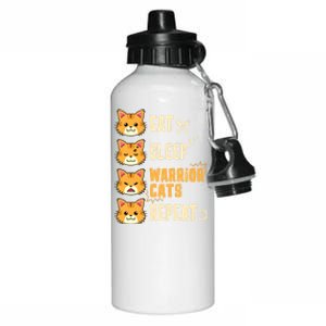 Eat Sleep Cat Warriors Repeat Cat Warrior Love Cats Great Gift Aluminum Water Bottle