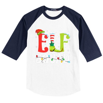 Elf Squad Christmas Family Matching Xmas Elf Pajamas  Baseball Sleeve Shirt