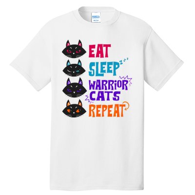 Eat Sleep Cat Warrior Repeat Cat Lover Tall T-Shirt