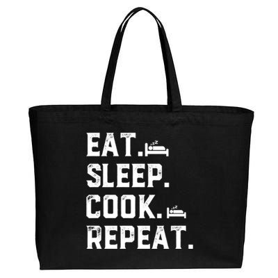 Eat Sleep Cook Repeat Culinary Cook Restaurant Cooking Chefs Gift Cotton Canvas Jumbo Tote