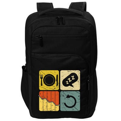 Eat Sleep Chart Repeat Cycle Funny Graph Impact Tech Backpack