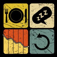 Eat Sleep Chart Repeat Cycle Funny Graph 7-Panel Snapback Hat