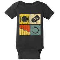 Eat Sleep Chart Repeat Cycle Funny Graph Baby Bodysuit