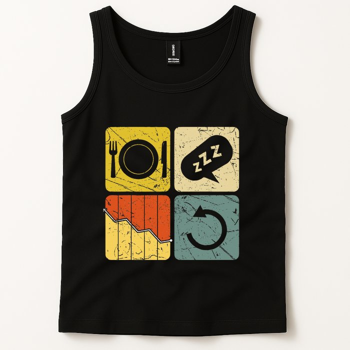 Eat Sleep Chart Repeat Cycle Funny Graph Tank Top