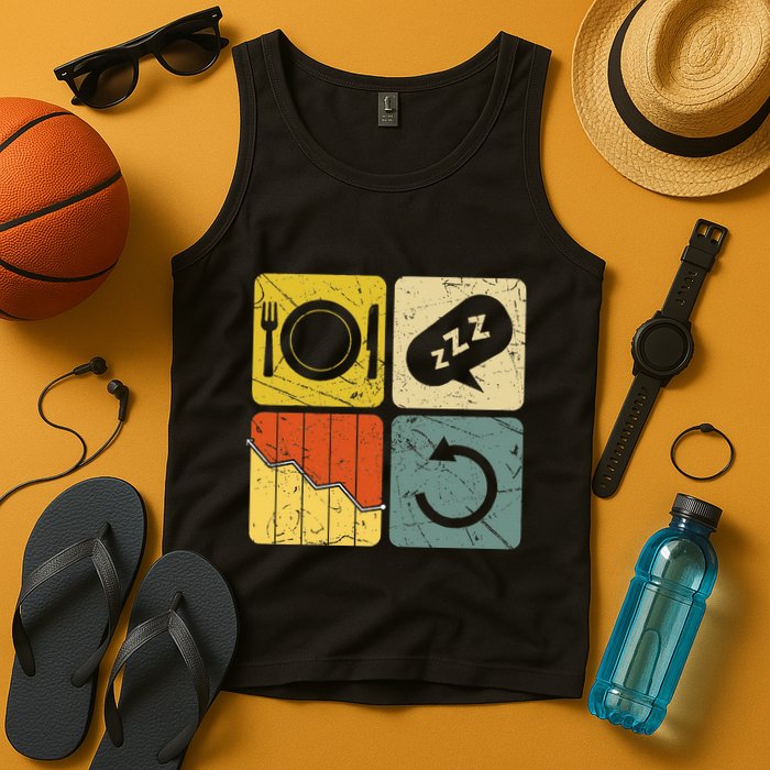Eat Sleep Chart Repeat Cycle Funny Graph Tank Top