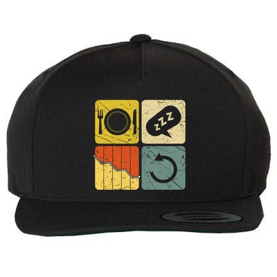 Eat Sleep Chart Repeat Cycle Funny Graph Wool Snapback Cap