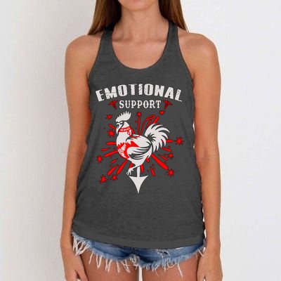 Emotional Support Chicken Emotional Support Cock Women's Knotted Racerback Tank