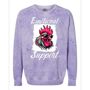 Emotional Support Chicken Cock Colorblast Crewneck Sweatshirt