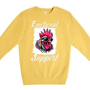 Emotional Support Chicken Cock Premium Crewneck Sweatshirt