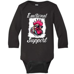 Emotional Support Chicken Cock Baby Long Sleeve Bodysuit