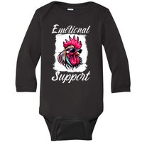 Emotional Support Chicken Cock Baby Long Sleeve Bodysuit