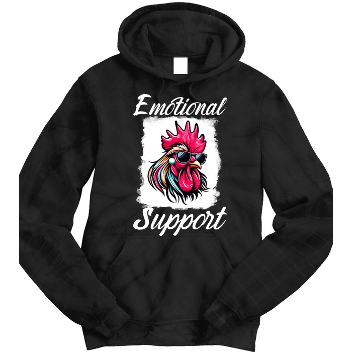 Emotional Support Chicken Cock Tie Dye Hoodie