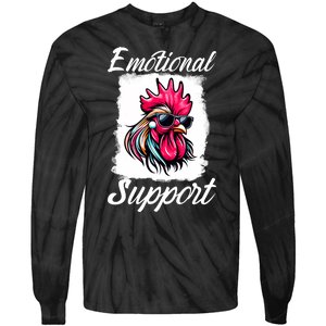 Emotional Support Chicken Cock Tie-Dye Long Sleeve Shirt