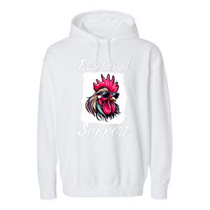 Emotional Support Chicken Cock Garment-Dyed Fleece Hoodie